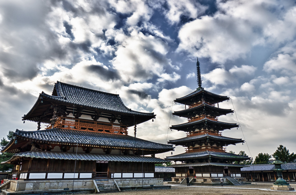 Temple de Hōryū-ji, Japon, 607